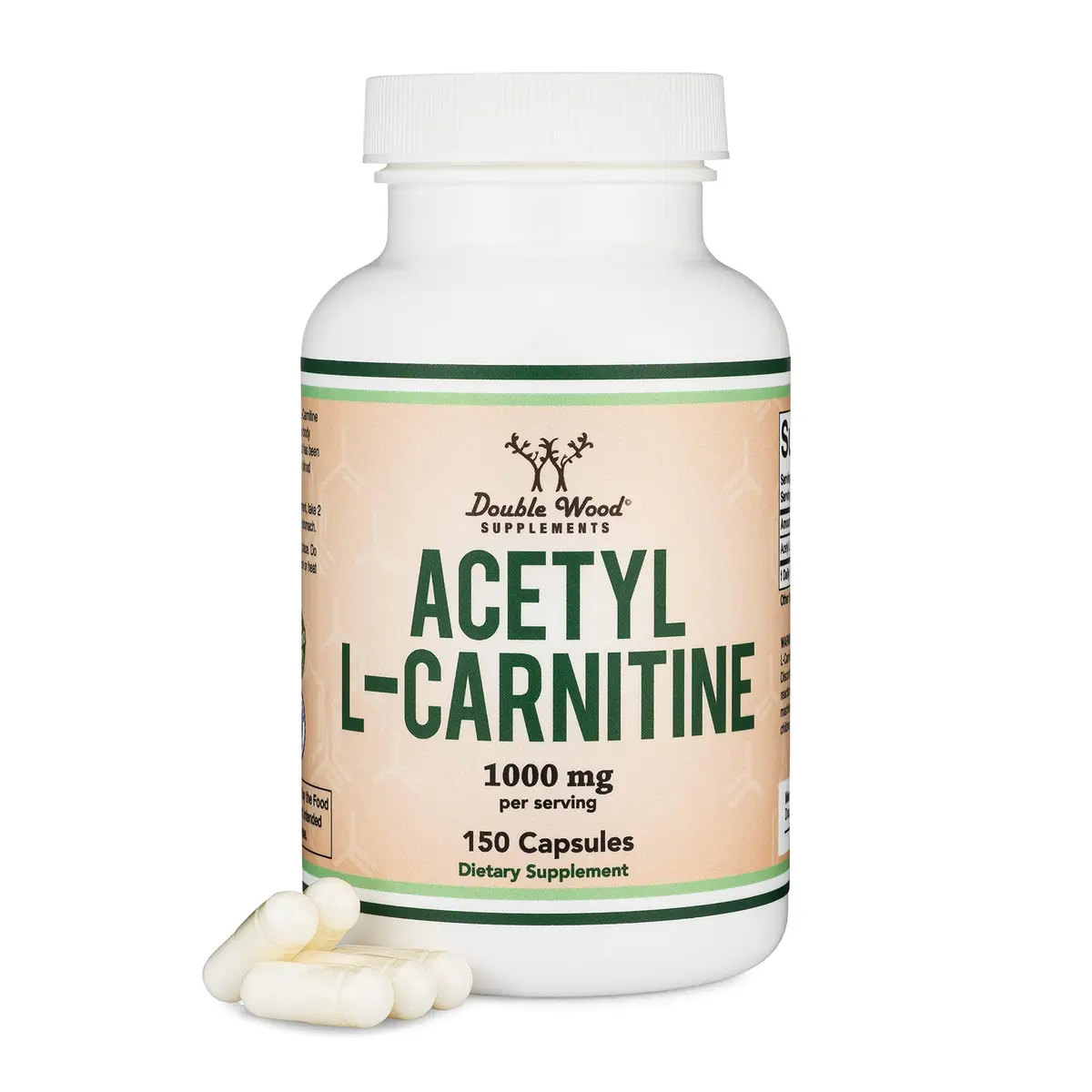 Double Wood Supplements Acetyl L-Carnitine 1,000mg | Memory + Energy Support, 150 Capsules - main product image