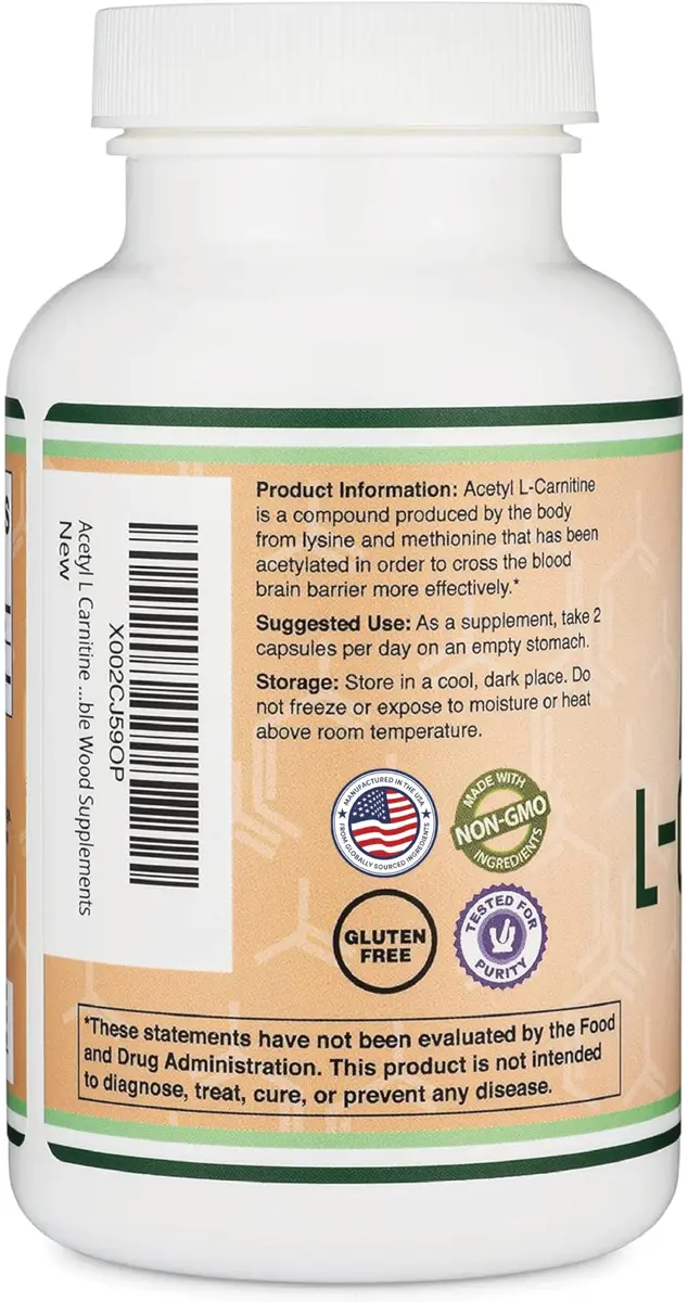 Double Wood Supplements Acetyl L-Carnitine 1,000mg | Memory + Energy Support, 150 Capsules - view 3