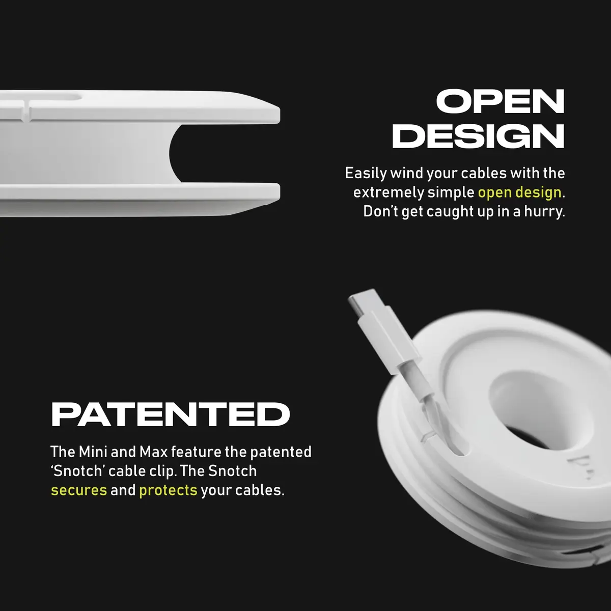 Fuse Side Winder Mini & Max Cord Organizer | Travel & Tech Organizer for Earbuds & Cables (White, Mini) - view 5