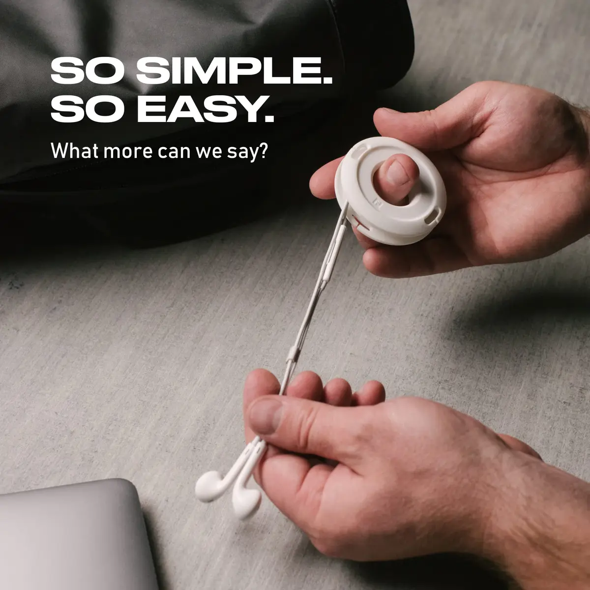 Fuse Side Winder Mini & Max Cord Organizer | Travel & Tech Organizer for Earbuds & Cables (White, Mini) - view 6