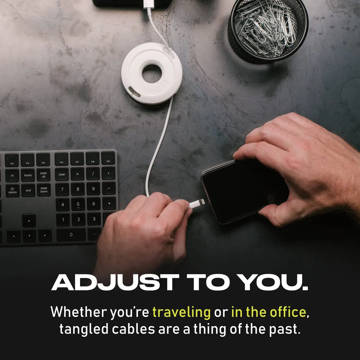 Fuse Side Winder Mini & Max Cord Organizer | Travel & Tech Organizer for Earbuds & Cables (White, Mini) - view 7