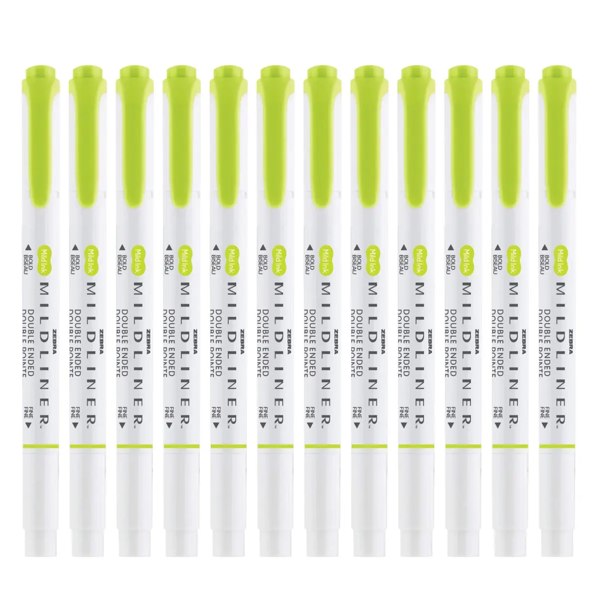 Zebra Pen Mildliner Highlighters Citrus Green Dual Tip 12-Pack | No Bleed Ink for Students & Office - view 3
