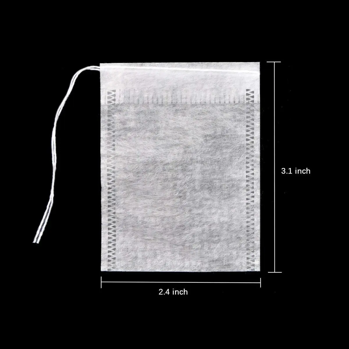 fenshine Disposable Tea Bags 100 pcs | Biodegradable Corn Fiber Tea Filter Bags with Drawstring - view 3