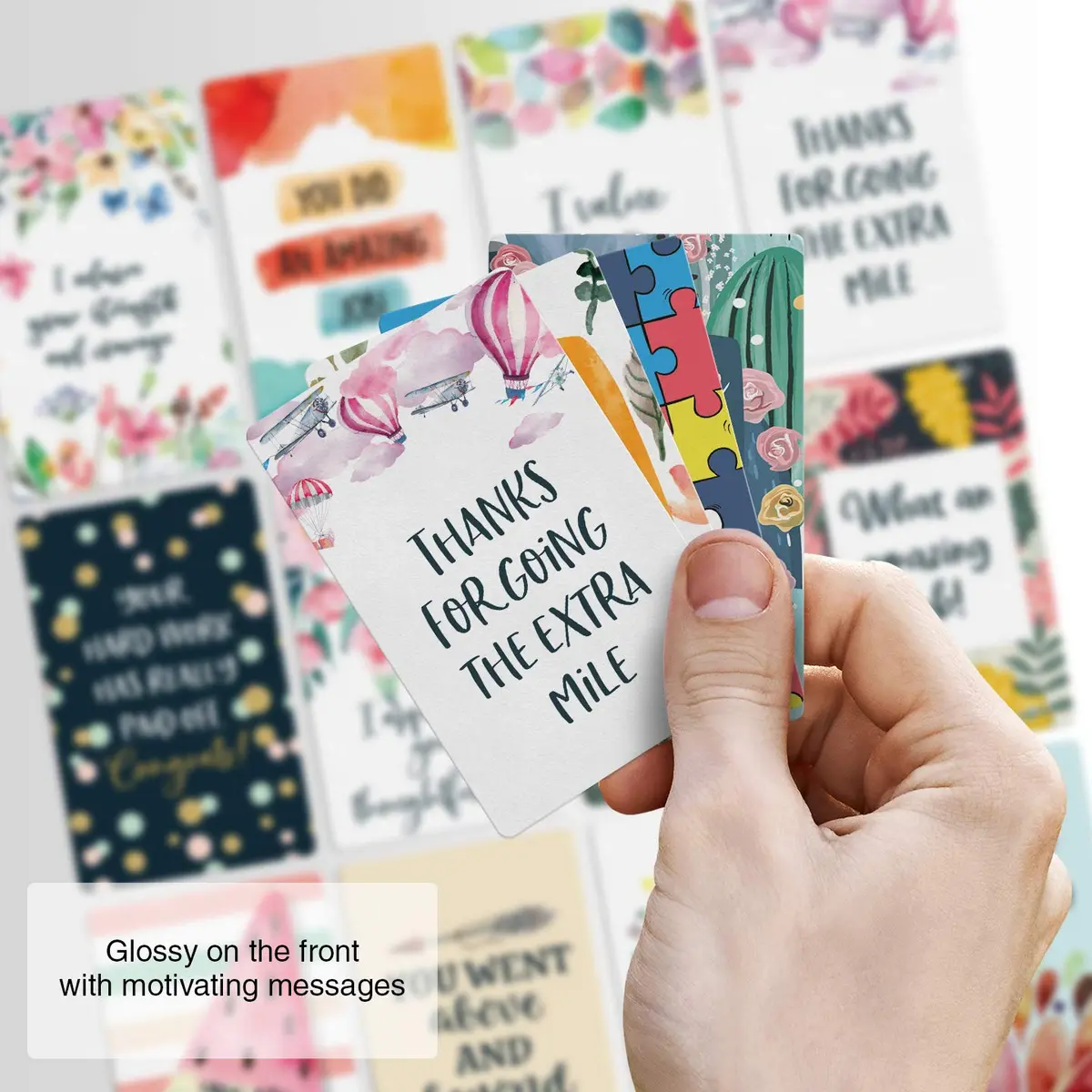 Dessie Motivational Cards - 63 Unique Inspirational Cards | Business Card Sized Encouragement Cards for Employees, Kindness, Appreciation, Lunch Box Notes - view 5