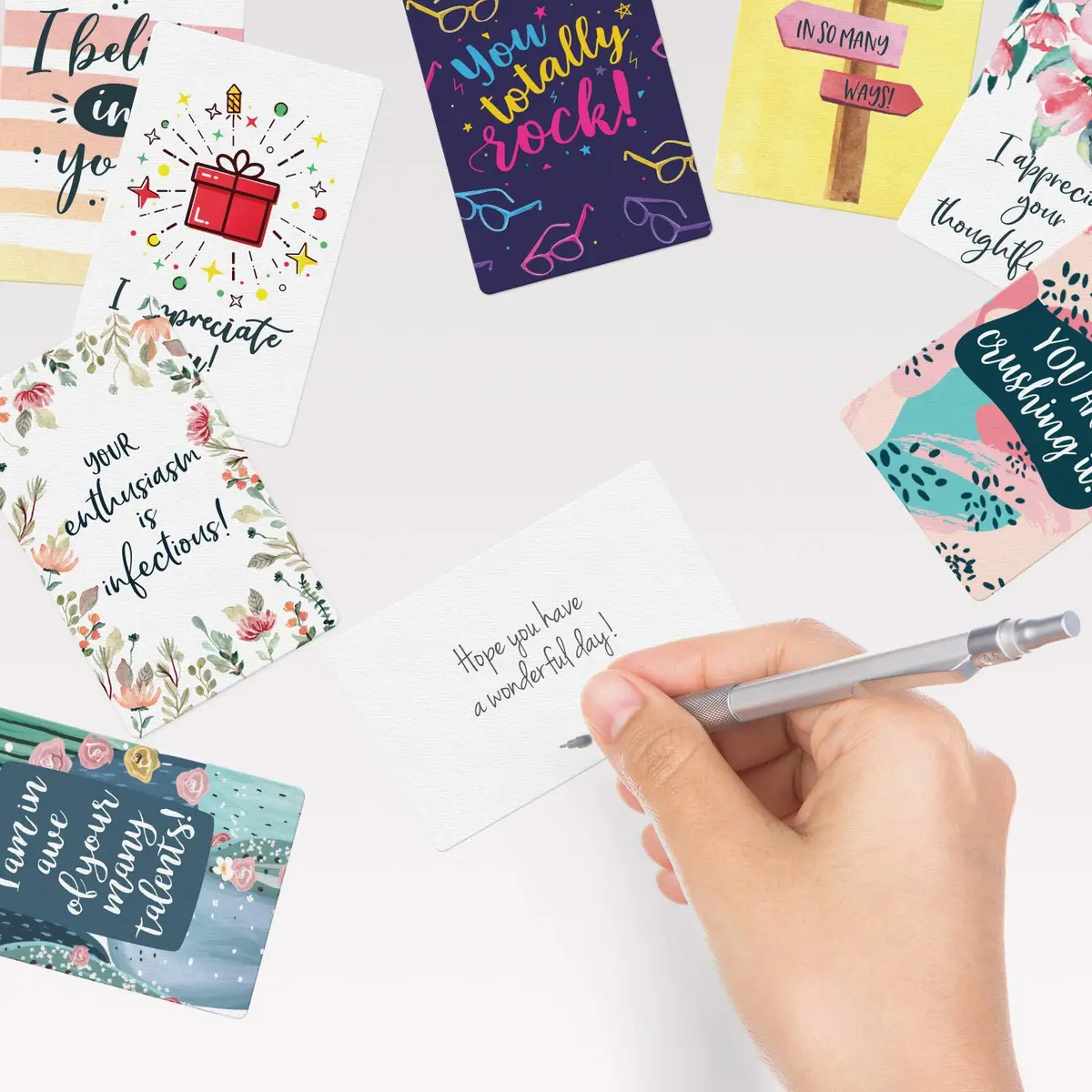 Dessie Motivational Cards - 63 Unique Inspirational Cards | Business Card Sized Encouragement Cards for Employees, Kindness, Appreciation, Lunch Box Notes - view 6