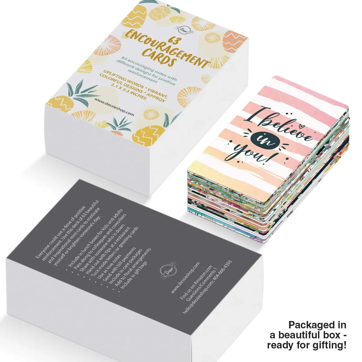 Dessie Motivational Cards - 63 Unique Inspirational Cards | Business Card Sized Encouragement Cards for Employees, Kindness, Appreciation, Lunch Box Notes - view 7
