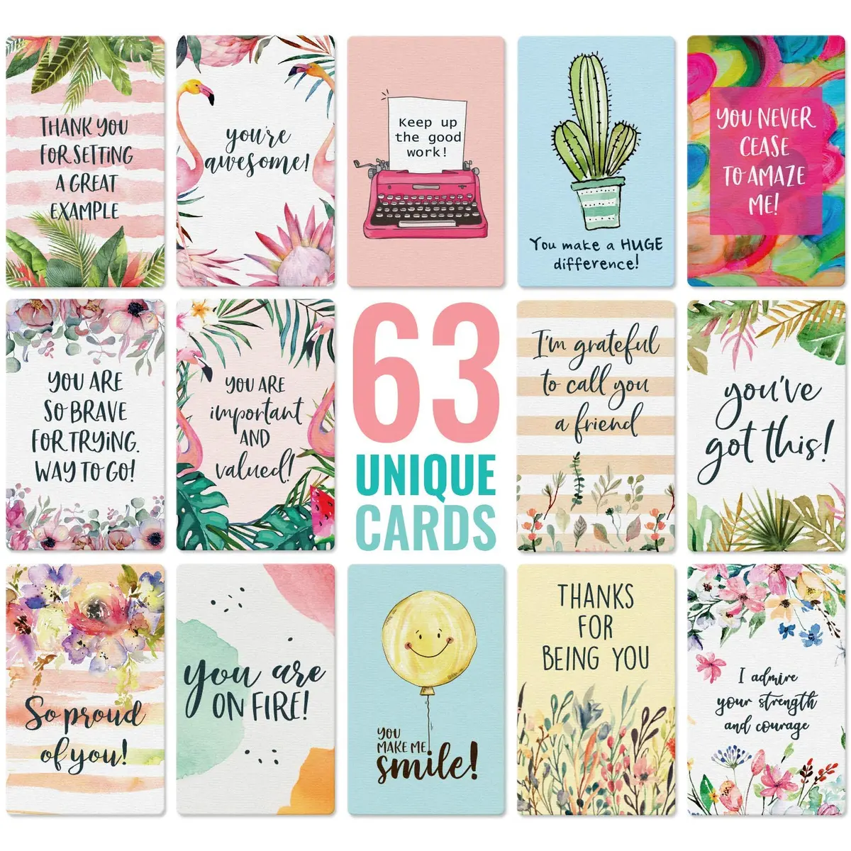 Dessie Motivational Cards - 63 Unique Inspirational Cards | Business Card Sized Encouragement Cards for Employees, Kindness, Appreciation, Lunch Box Notes - view 8