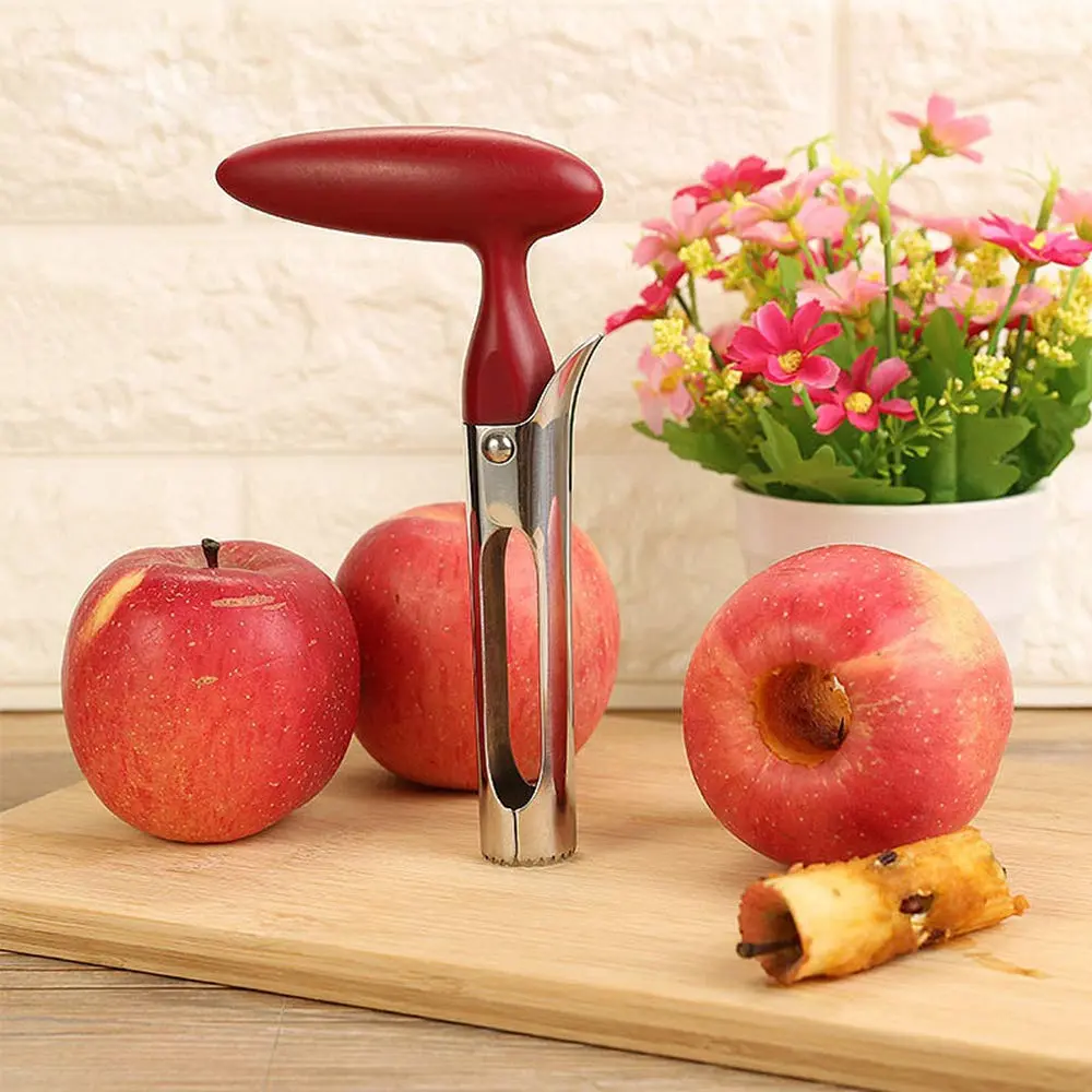 AKIRO Apple Corer, Stainless Steel Kitchen Tool 18cm | Easy Twist Fruit Seed Remover - view 3