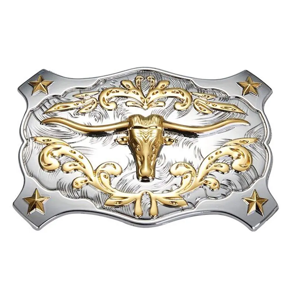 HUABOLA CALYN Longhorn Bull Belt Buckle for Men - Western Rodeo Texas Cowboy Large Buckle 9.7cm x 7cm (3.82" x 2.76") - main product image