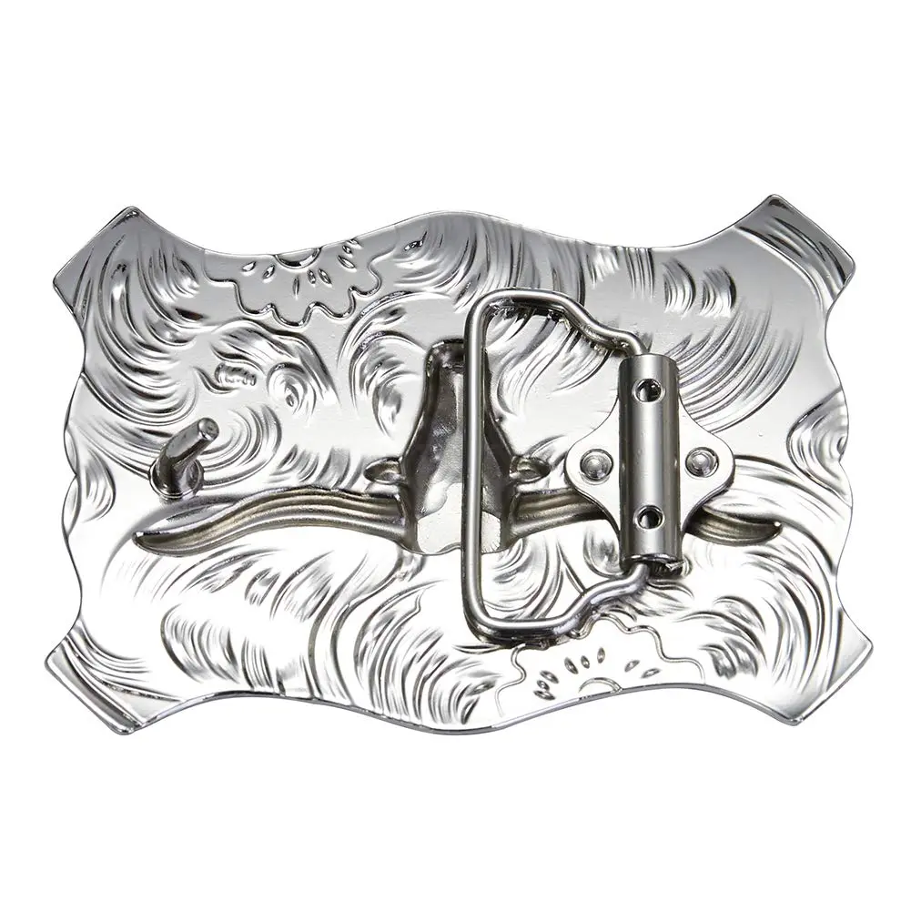 HUABOLA CALYN Longhorn Bull Belt Buckle for Men - Western Rodeo Texas Cowboy Large Buckle 9.7cm x 7cm (3.82" x 2.76") - view 2