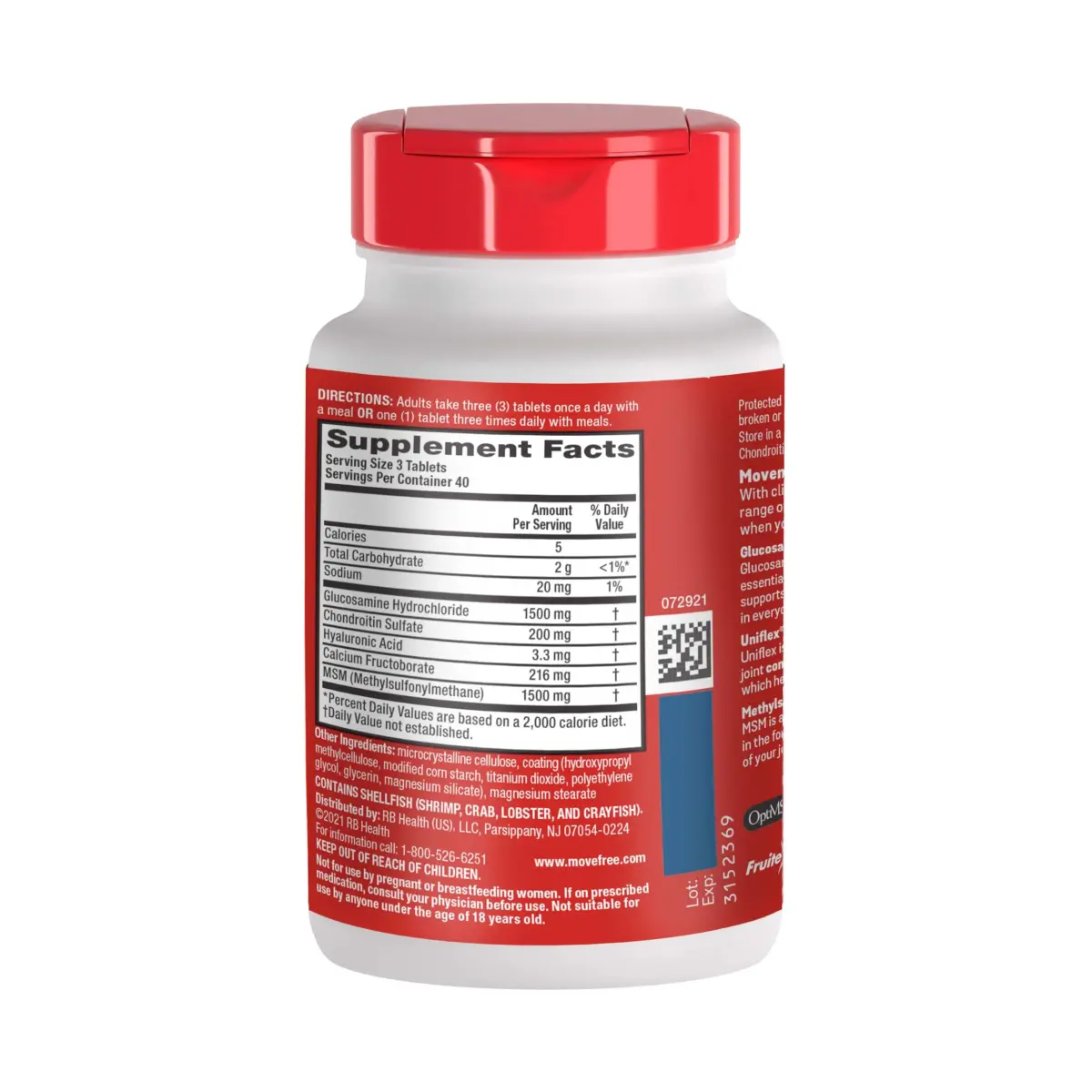 Move Free Advanced Joint Support Glucosamine Chondroitin MSM Tablets 360 Count (120 Count x 3) | Supports 5 Signs of Joint Health - view 8
