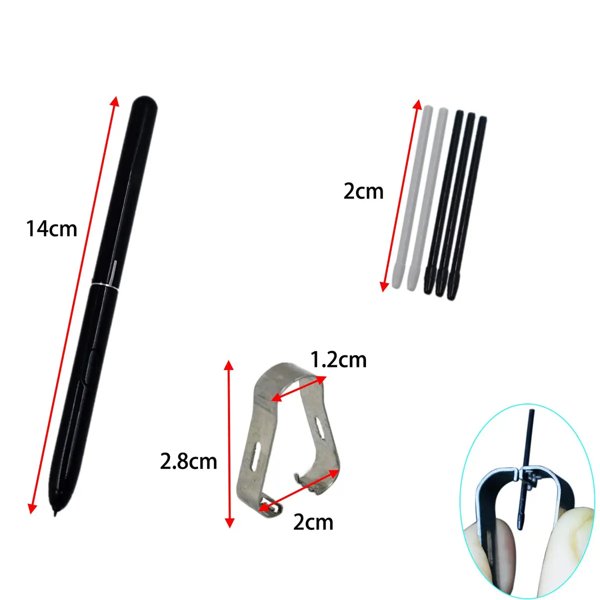 Alovexiong Black Stylus S Pen for Samsung Galaxy Tab S4 S6 S7 S8 Series | 6-Pack - view 2