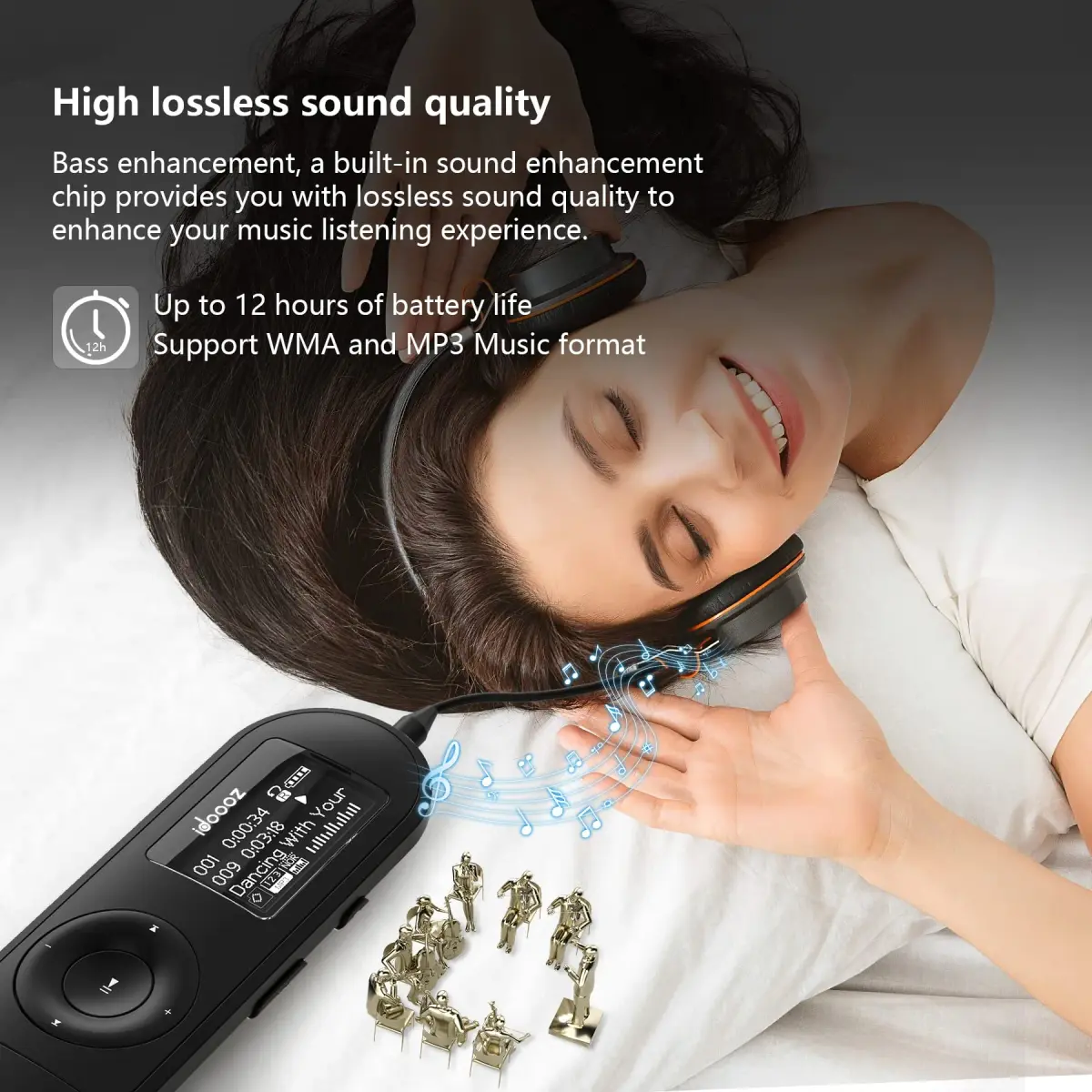 idoooz U2 MP3 Player 8GB (0.27 Fl Oz) | Lossless Sound Quality for Running & Sports - view 5