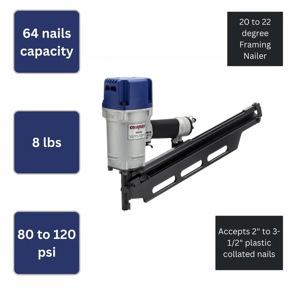 Complete NRH83 20 to 22 Degree Framing Nailer 2" to 3-1/2" | Suitable for Framing, Decking & Trusses - view 6