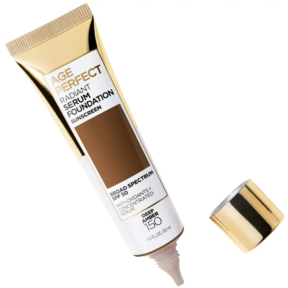 L'Oreal Paris Age Perfect Radiant Serum Foundation SPF 50 Deep Amber 1 Fl Oz | Hydrating, Sensitive Skin - view 2
