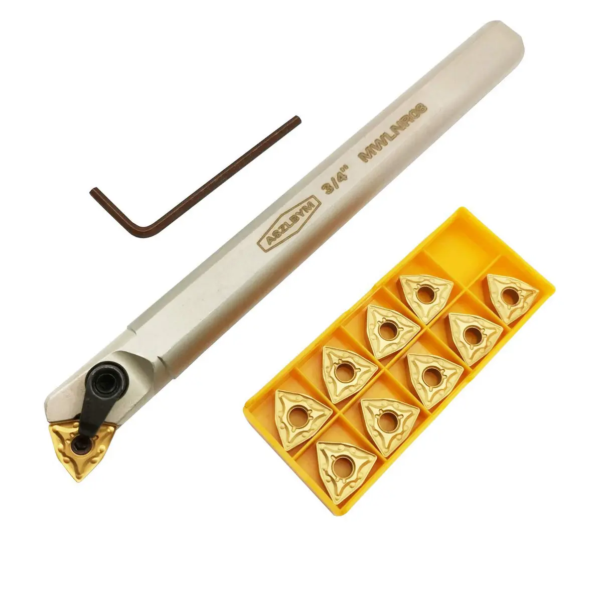 ASZLBYM 3/4" Lathe Internal Boring Bar Turning Tool Holder S20R-MWLNR08 with Indexable Carbide Turning Insert WNMG432 | High-Precision CNC Boring Tool (70-120 chars) - main product image