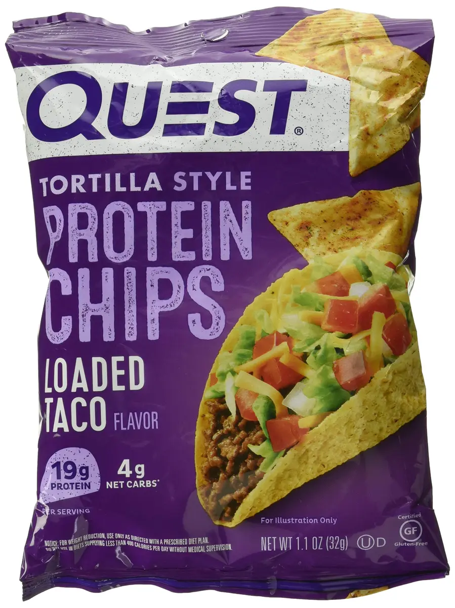 Quest Loaded Taco Tortilla Style Protein Chips 32g (1.1 oz) | 19g Protein Per Serving - main product image