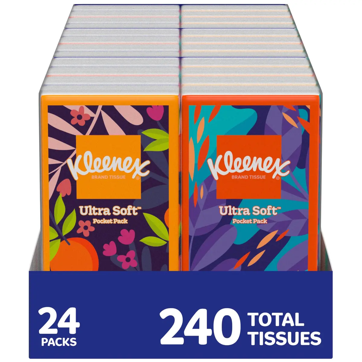 Kleenex On-The-Go Facial Tissues, 72 Travel Packs, 10 Tissues per Pack | 3-Ply, Unscented, Travel Size - main product image