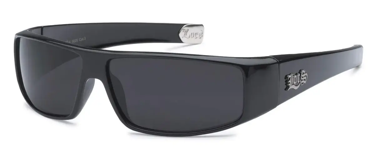 Locs 9035 Black Sunglasses | Polarized Retro Wrap-Around Style (1 oz) - main product image