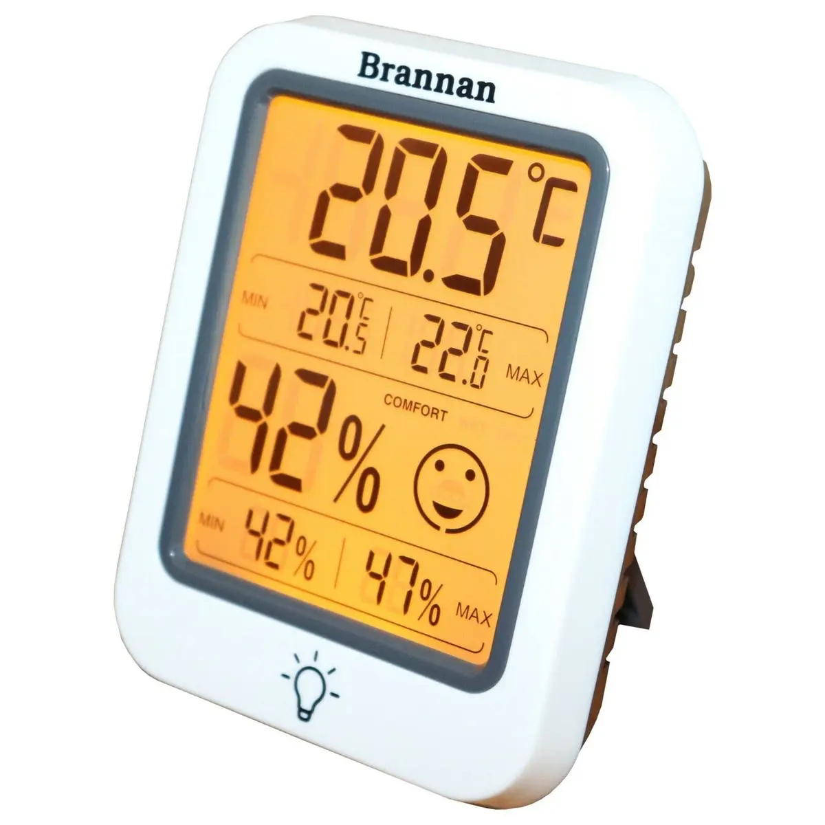 Brannan Digital Room Thermometer Hygrometer with Backlight & Max Min Recording, -50°C to 70°C (25.6°F to 158°F) | Monitors Indoor Temperature and Humidity Accurately - view 3