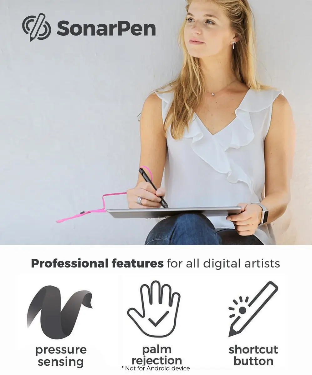 SonarPen Pressure Sensitive Stylus for iPhone Android & Switch | Compatible with iPad, Galaxy, Switch, White - view 3