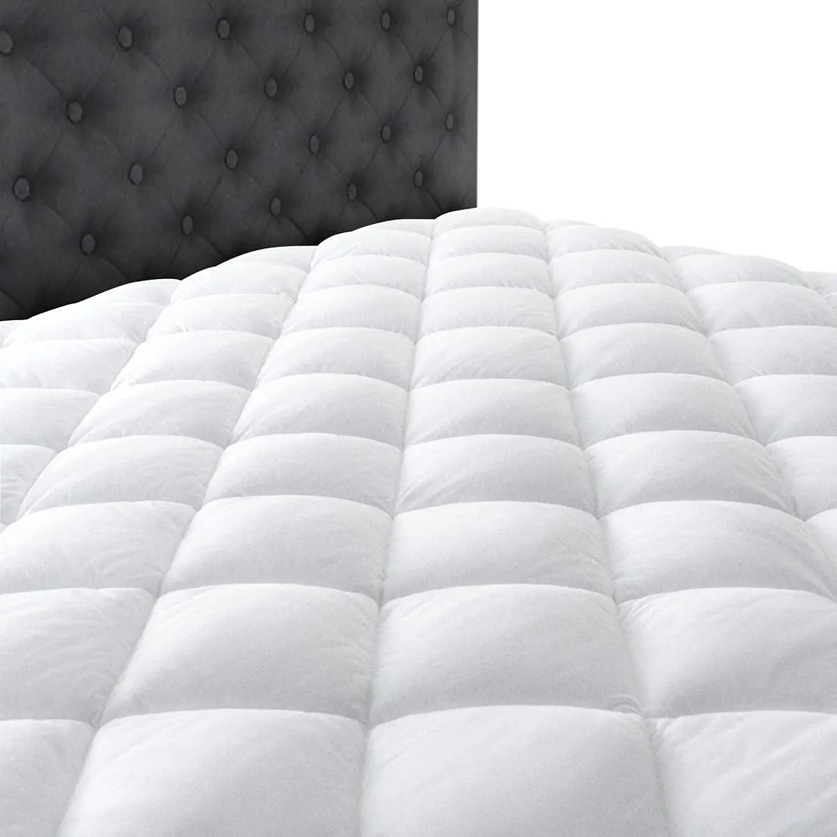 Taupiri Queen Quilted Mattress Pad Cover with Deep Pocket (8"-21"), White | Breathable & Deep Pocket Mattress Protector - view 5