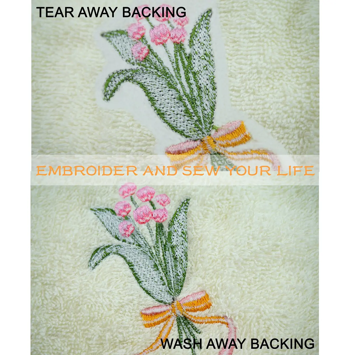New brothread 12" x 25 Yd Wash Away Embroidery Stabilizer | Water Soluble, Light Weight 1.5oz, for Machine Embroidery & FSL - view 7