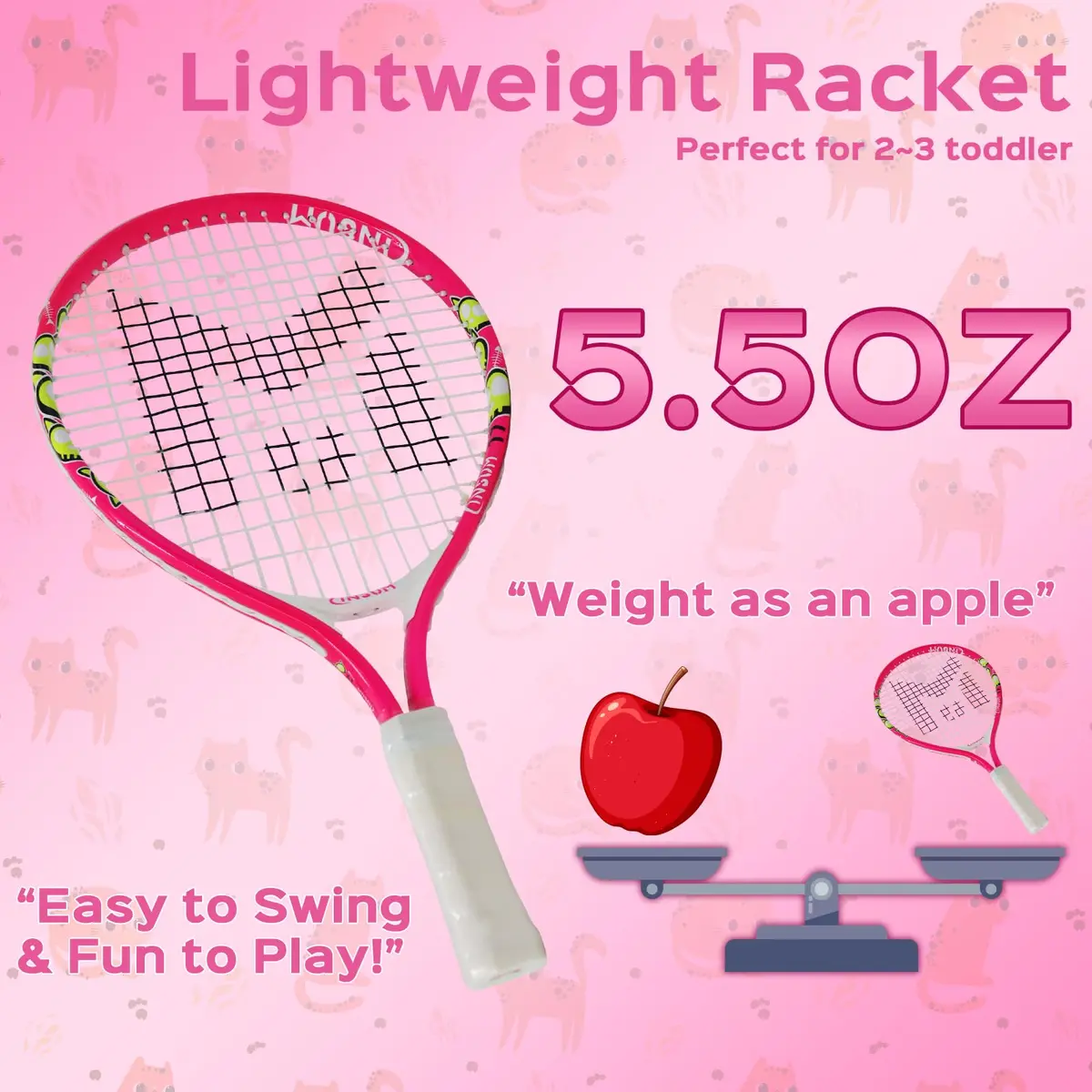INSUM Junior Tennis Racket 17 Inch | Lightweight Aluminum, Beginner-Friendly (70-120 chars) - view 2