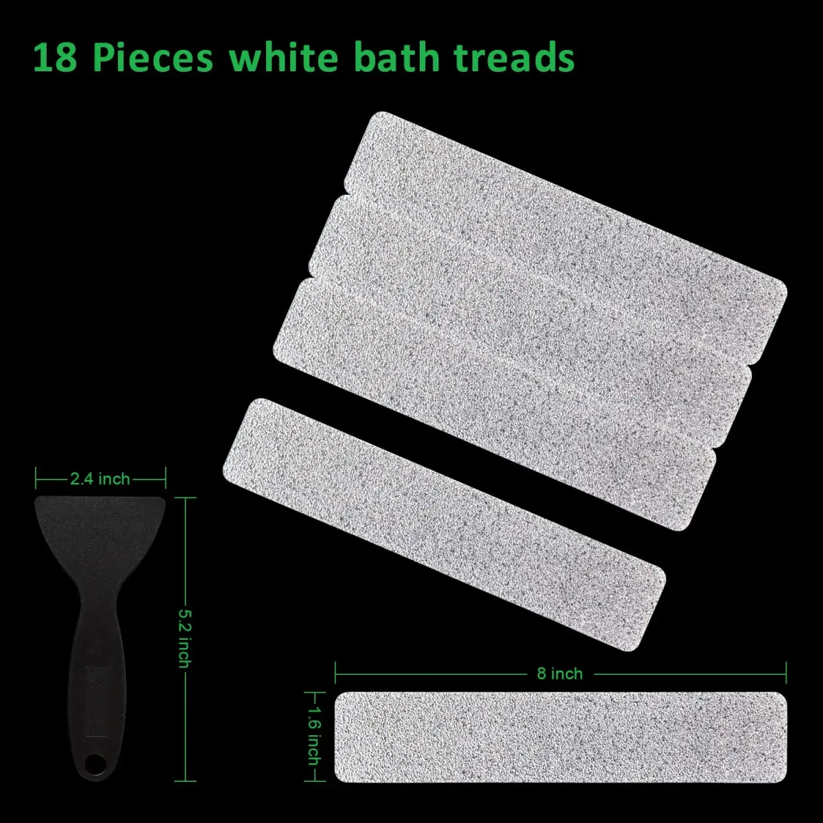 SlipStopper Non Slip Bathtub Strips 18 PCS Larger Adhesive Anti Slip Shower Stickers 20.3 cm x 4.1 cm (8 x 1.6 Inch) | Premium Scraper Included - view 6