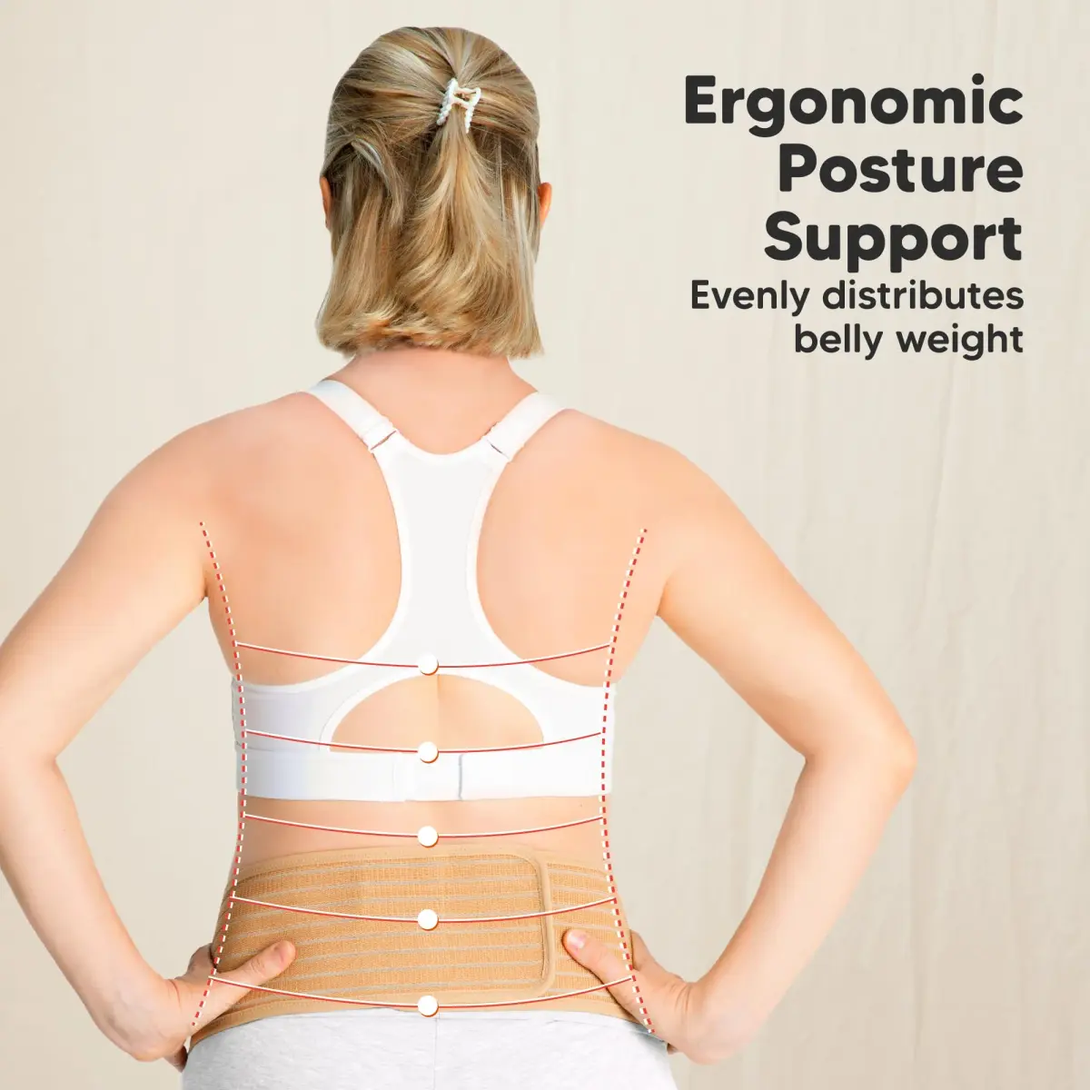KeaBabies Maternity Belly Band Classic Ivory XL | 360° Ergonomic Support for Pregnancy - view 4