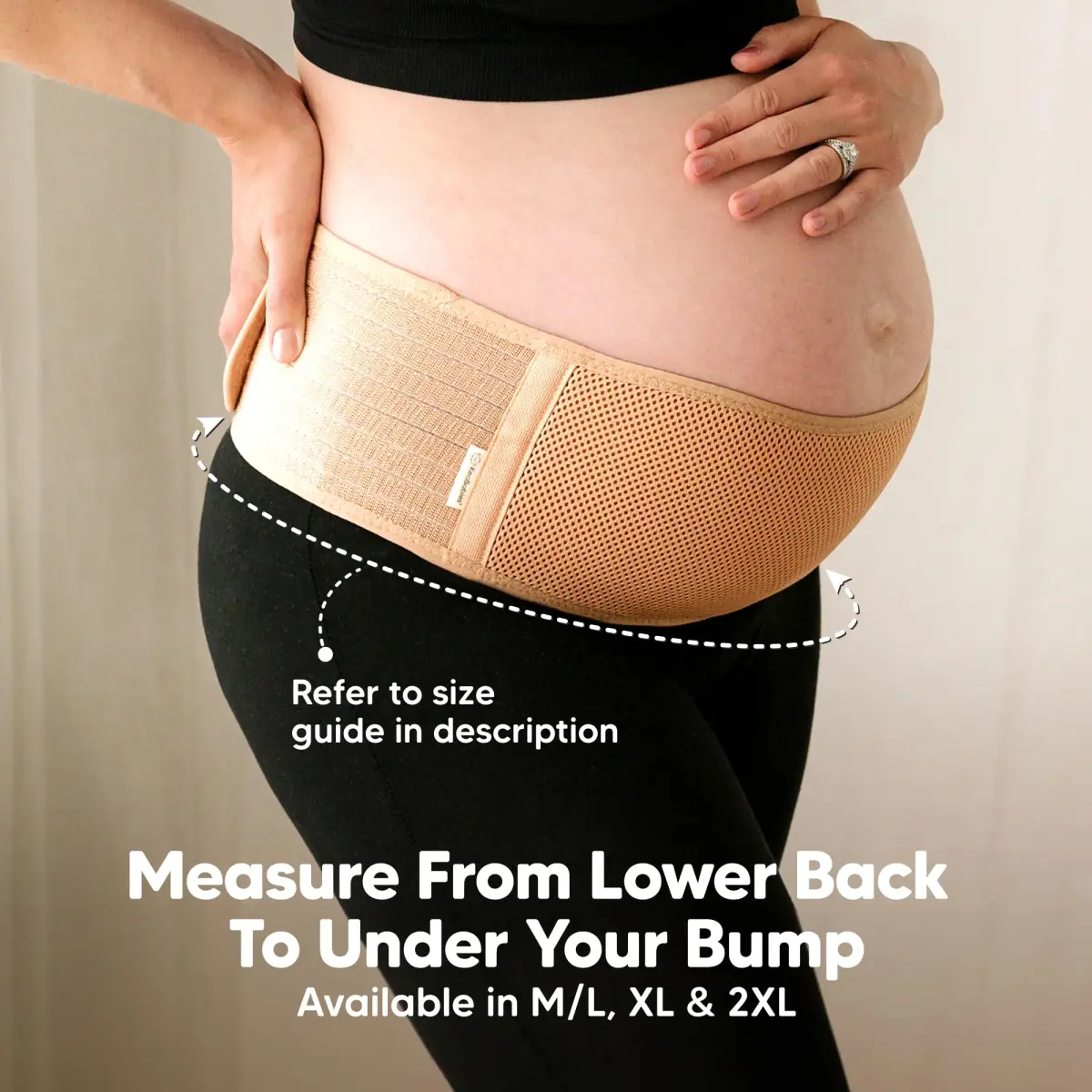 KeaBabies Maternity Belly Band Classic Ivory XL | 360° Ergonomic Support for Pregnancy - view 5