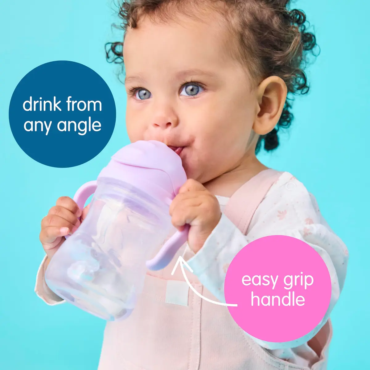 b.box Sippy Cup with Weighted Straw, Toddler Straw Cup, Spill Proof, 237ml (8oz) | Innovative Weighted Straw for All Angles - view 8