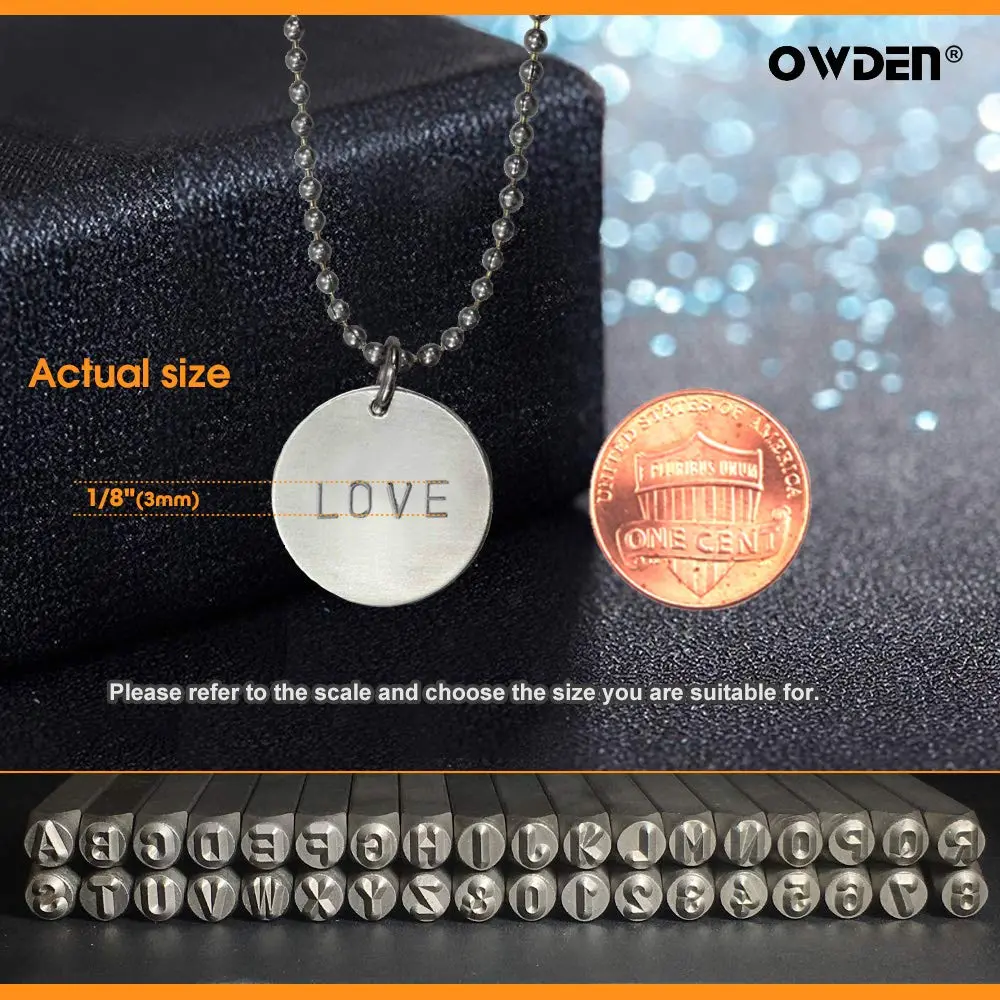 OWDEN Professional 36Pcs Steel Metal Stamping Tool Set, 3mm (1/8") | Alloy Steel for Jewelry Craft - view 5