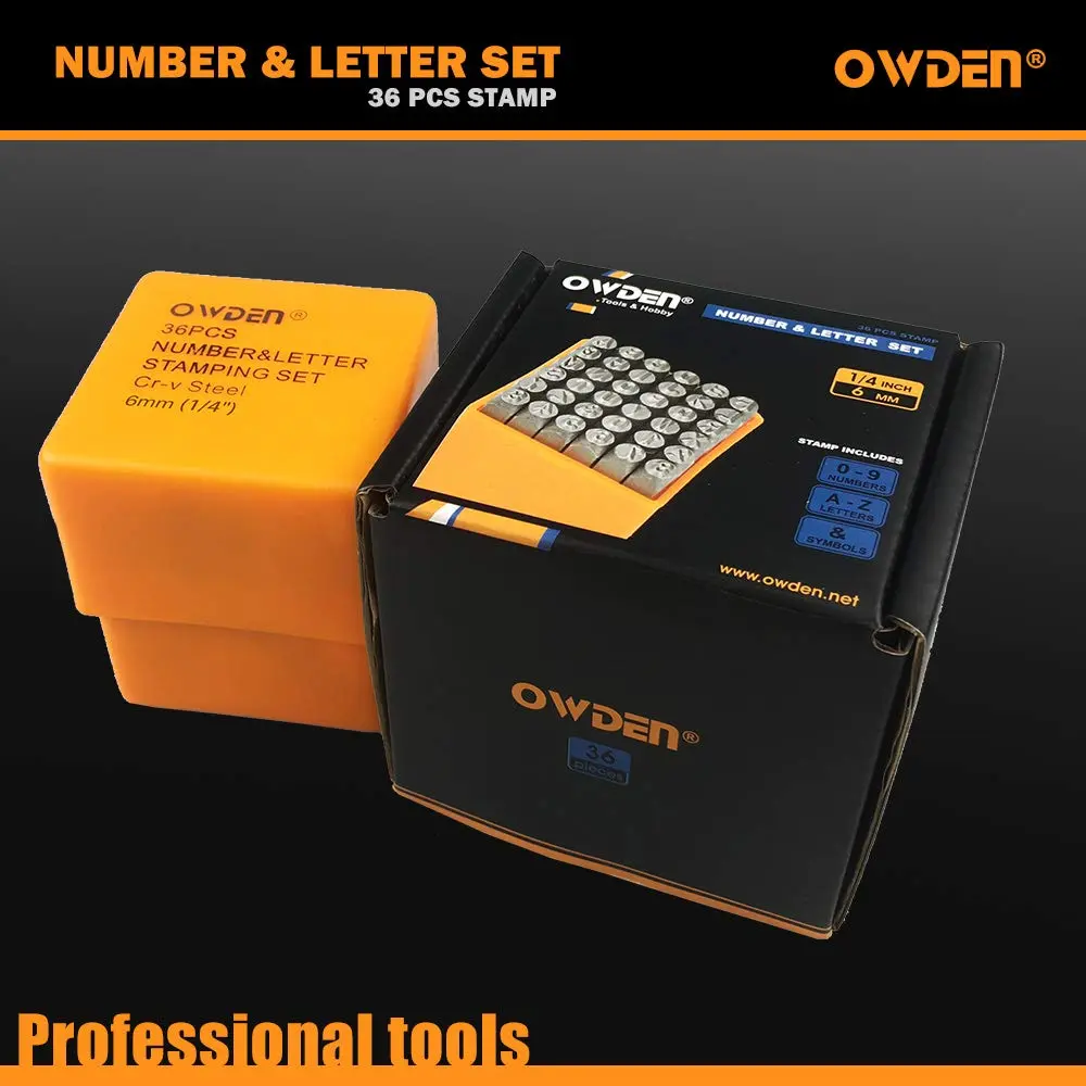 OWDEN Professional 36Pcs Steel Metal Stamps Set, 6mm (1/4") | Durable Alloy Steel Marking Tools for Jewelry & Crafts - view 6