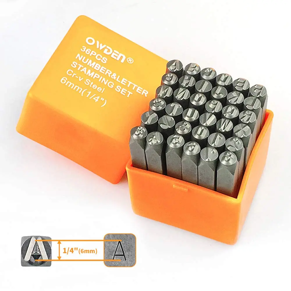 OWDEN Professional 36Pcs Steel Metal Stamps Set, 6mm (1/4") | Durable Alloy Steel Marking Tools for Jewelry & Crafts - view 8