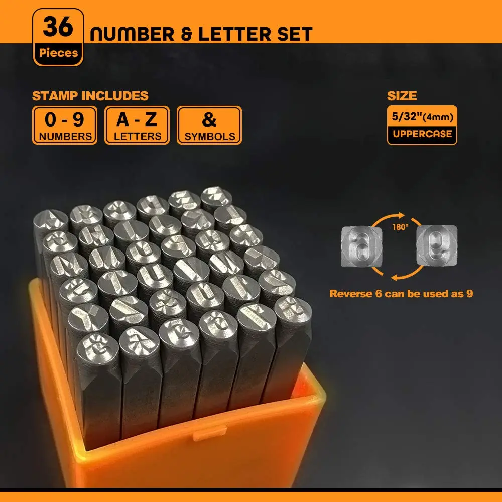 OWDEN Steel Metal Stamping Kit 36Pcs. Alloy Steel (5/32” 4mm) | High-Quality Punch Set for Jewelry & Crafts - view 2