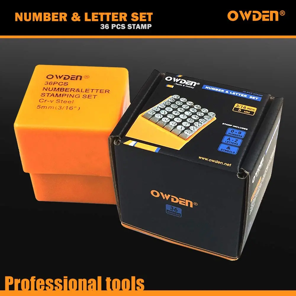 OWDEN Steel Metal Stamps Set, 36Pcs, Alloy Steel, 5mm (3/16") | Durable for Jewelry & Metal Craft - view 6