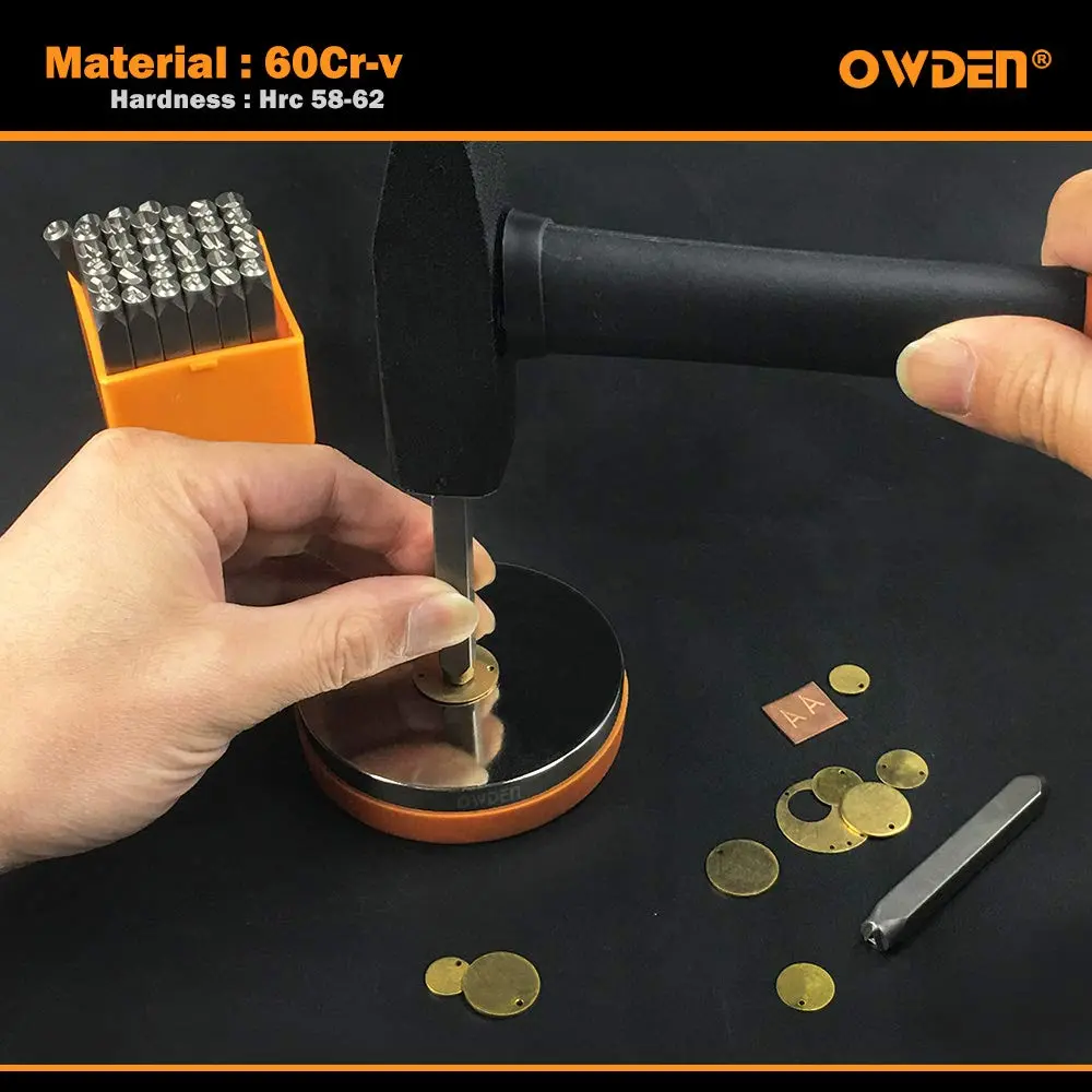 OWDEN Steel Metal Stamps Set, 36Pcs, Alloy Steel, 5mm (3/16") | Durable for Jewelry & Metal Craft - view 3