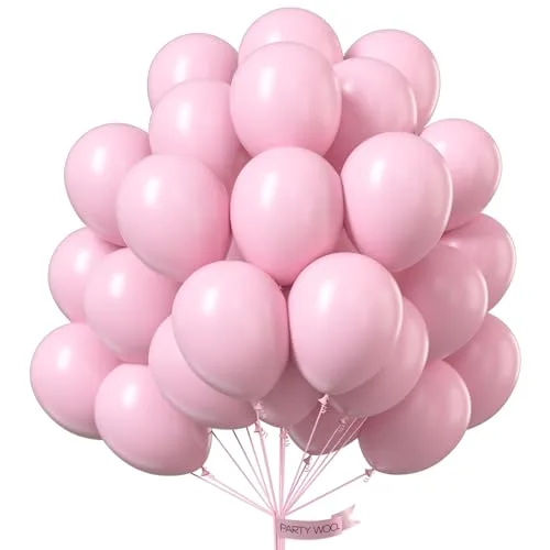 PartyWoo Pastel Pink Balloons 50 pcs 12 Inch | Natural Latex Party Balloons - main product image