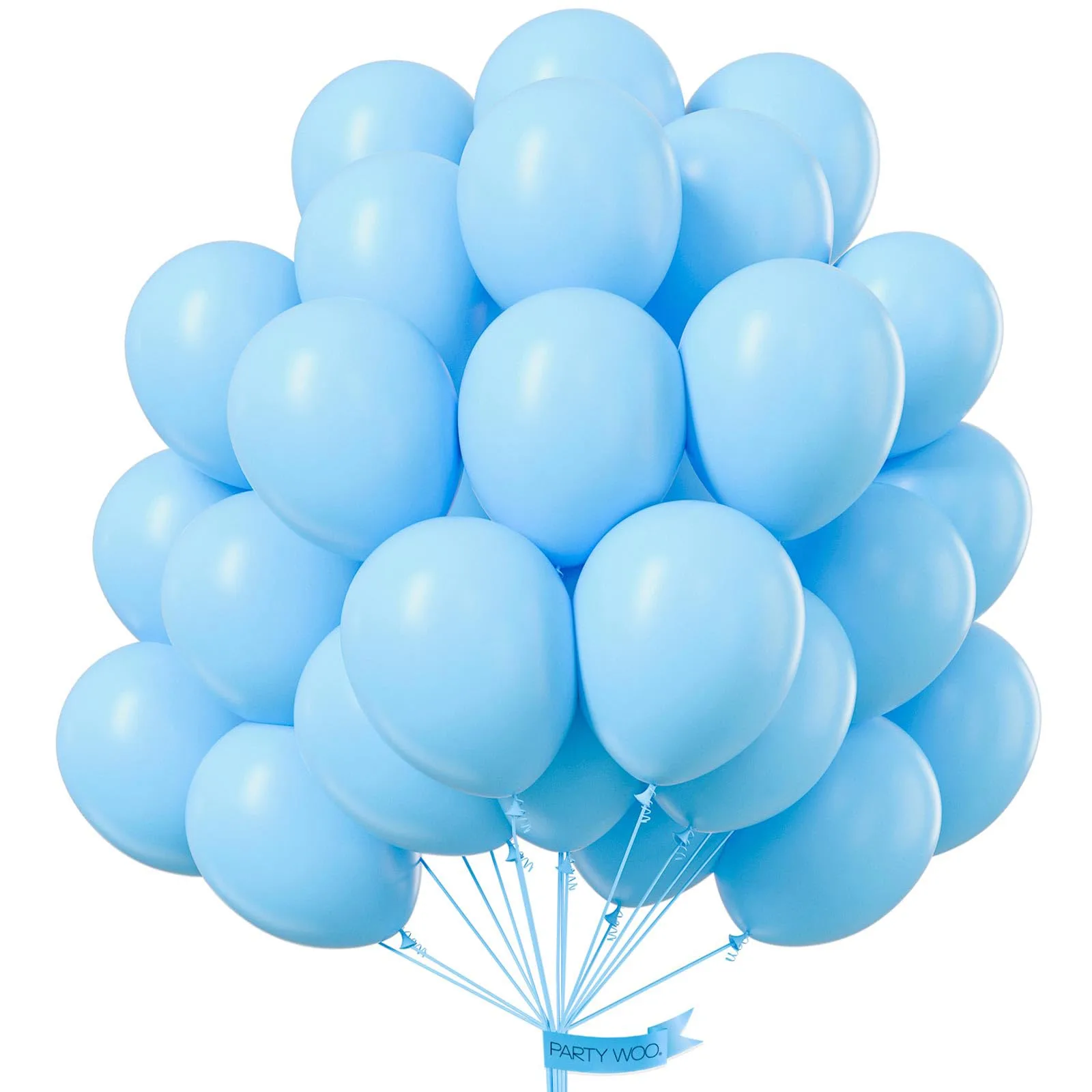 PartyWoo Light Blue Balloons 50 pcs 12 Inch | Assorted Colors Balloon Value Pack - main product image