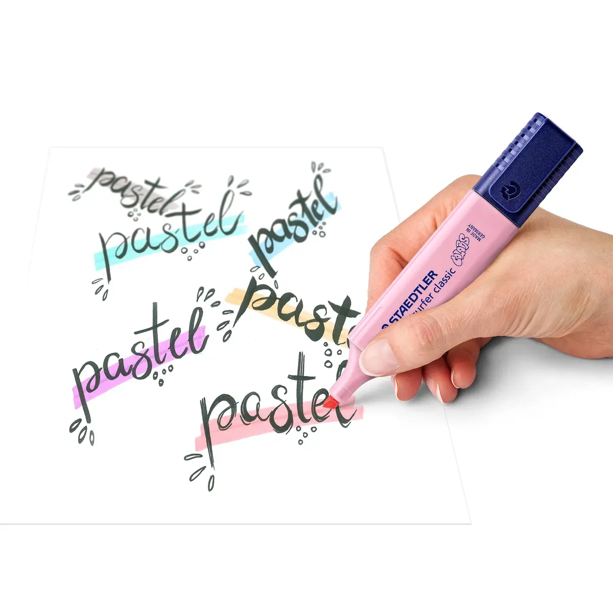 STAEDTLER Textsurfer Classic Highlighter - Assorted Pastel Colours (Pack of 4) | Long-lasting, Water-based Pastel Markers for Text & Large Areas - view 4