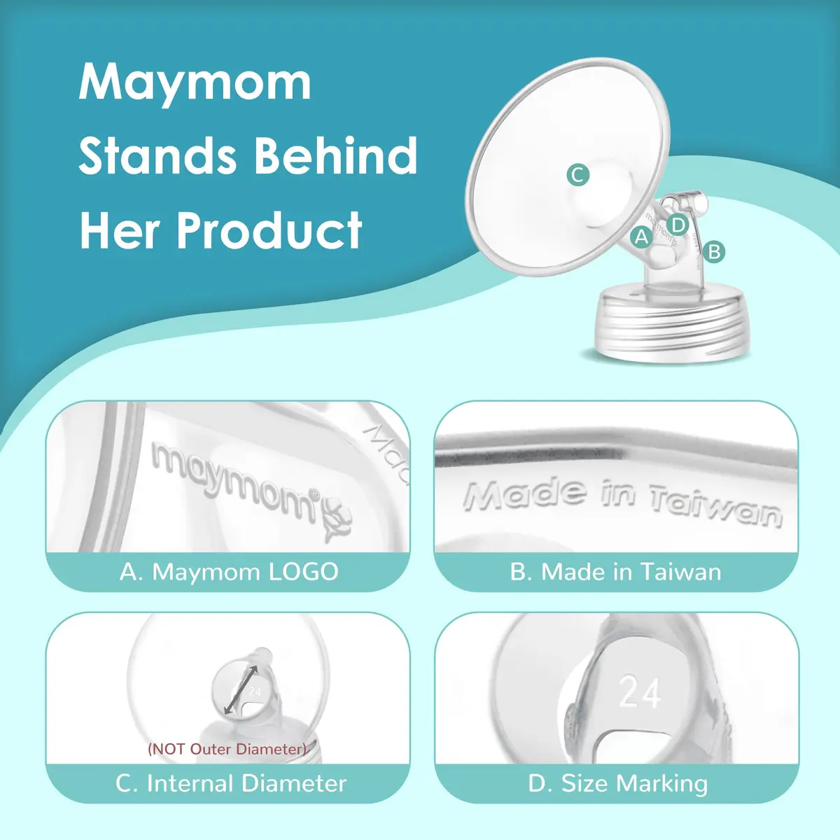Maymom Wide Mouth Flange 19mm Blue Valve Compatible with Spectra & Ameda Pumps | BPA-Free, 2 Count - view 9