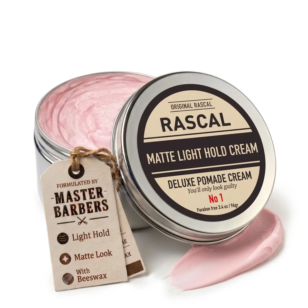 Rascal Men's Grooming Original Deluxe Pomade 3.4 oz | Matte Hair Paste with Light Hold for All Hair Types - main product image