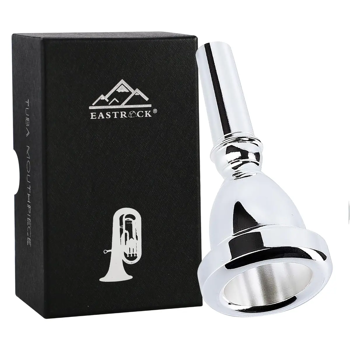 EASTROCK Standard Tuba Mouthpiece Size 22 Silver Plated | Vacuum Packed Copper Brass Instrument - main product image