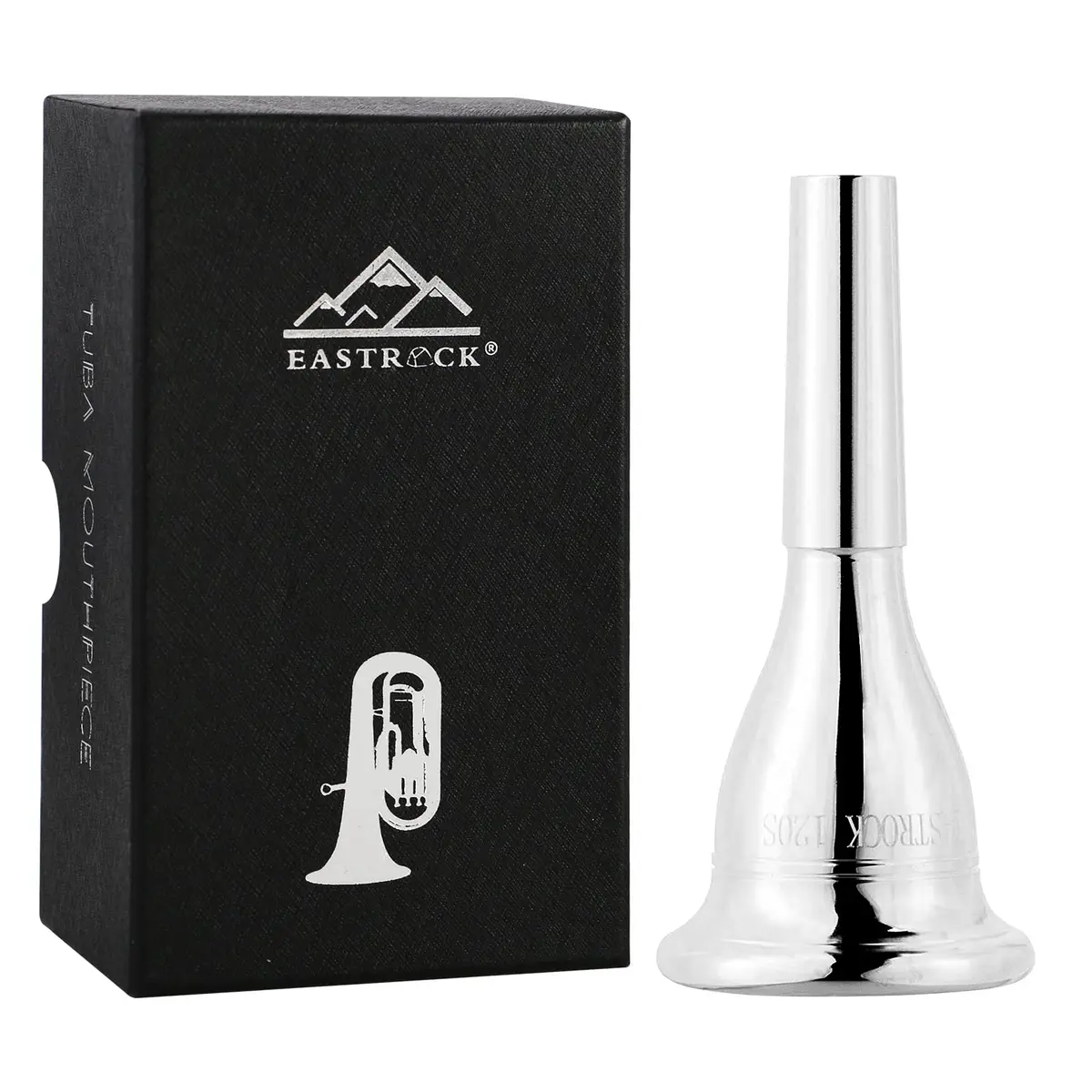 EASTROCK Standard Tuba Mouthpiece, Silver Plated 120S Size (1 Unit) | Rich Sound, Durable Copper - main product image