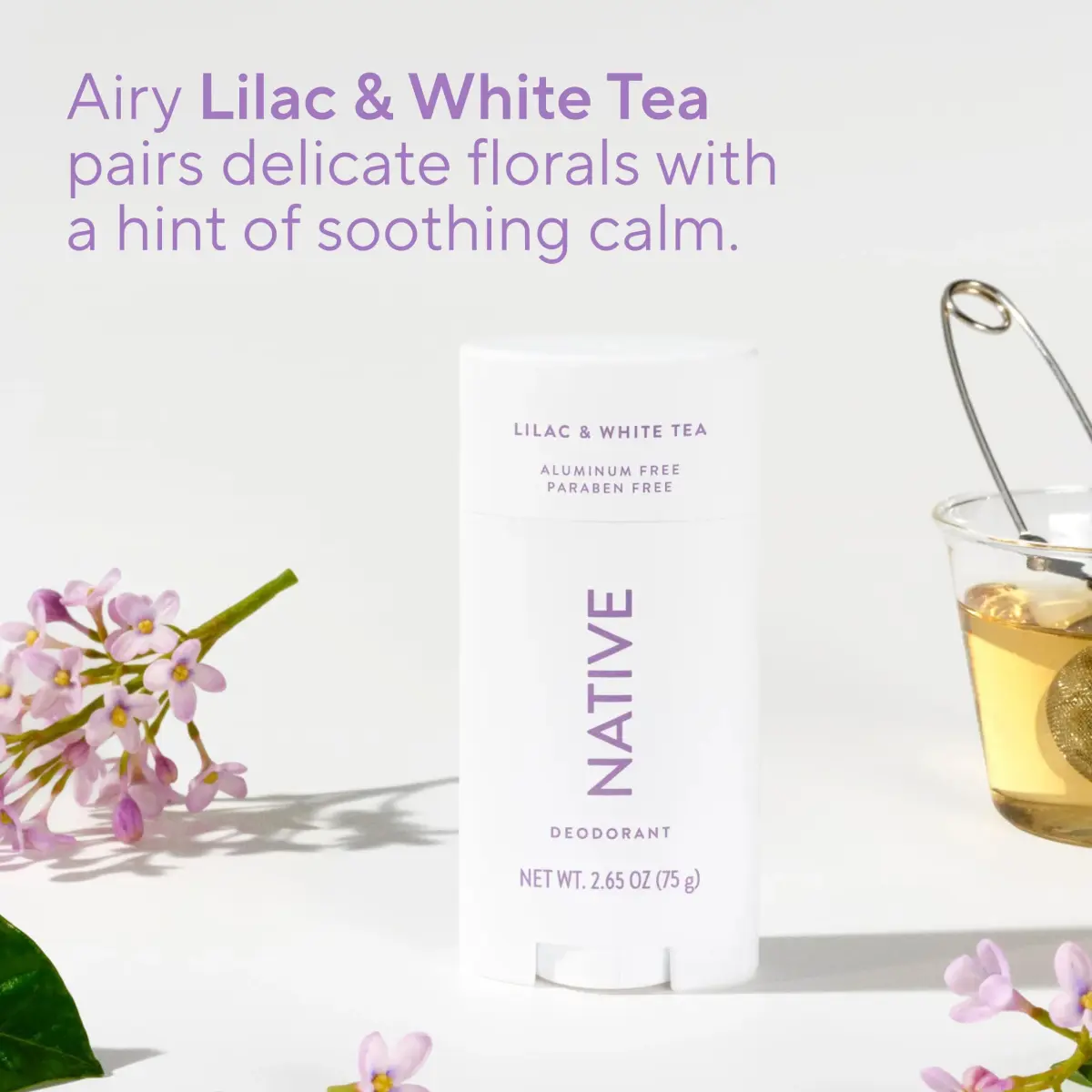 Native Natural Deodorant Lilac & White Tea 75.7ml (2.65oz) | 72-Hour Odor Protection - view 4