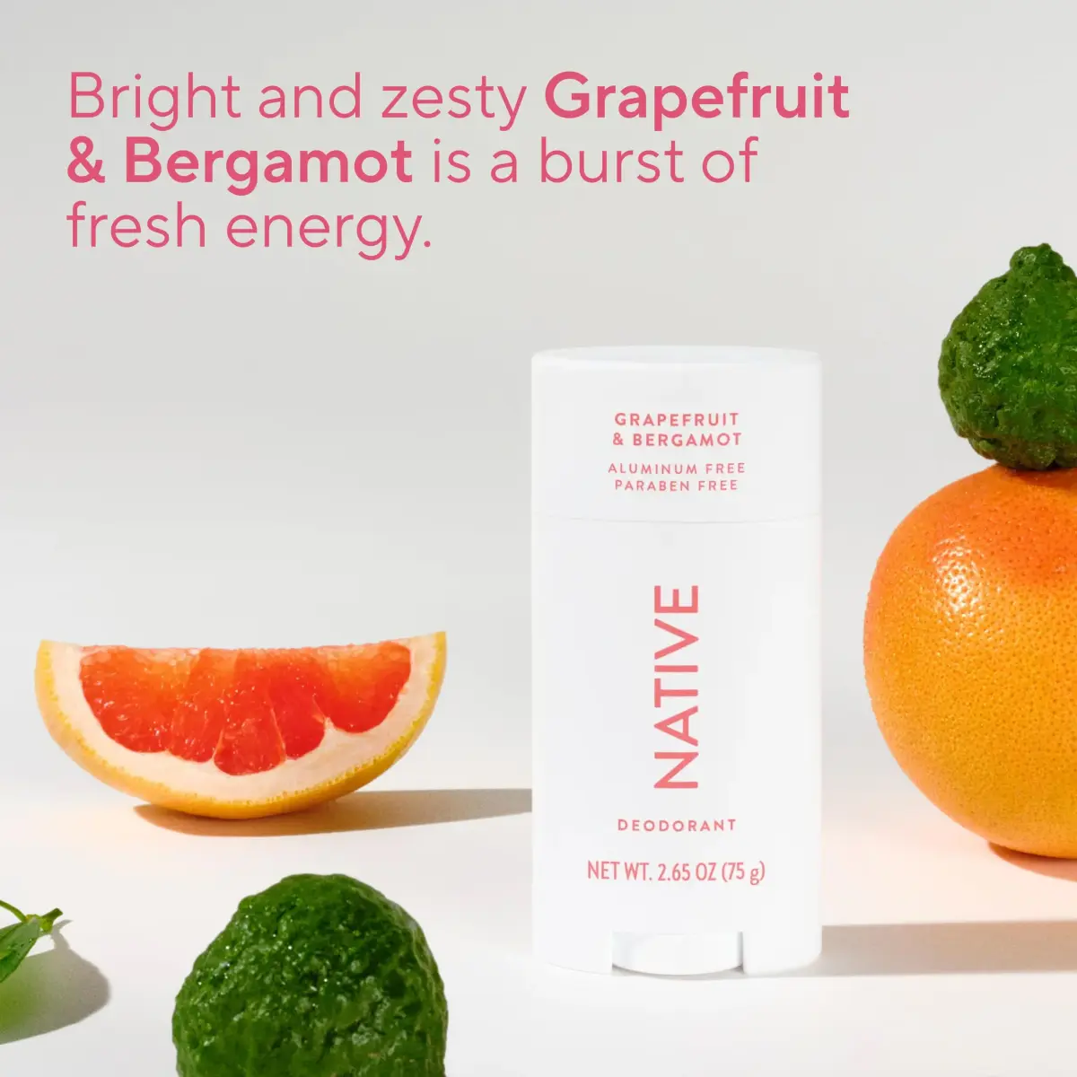 Native Grapefruit & Bergamot Natural Deodorant Stick 77g (2.65oz) | 72-Hour Odor Protection - view 4