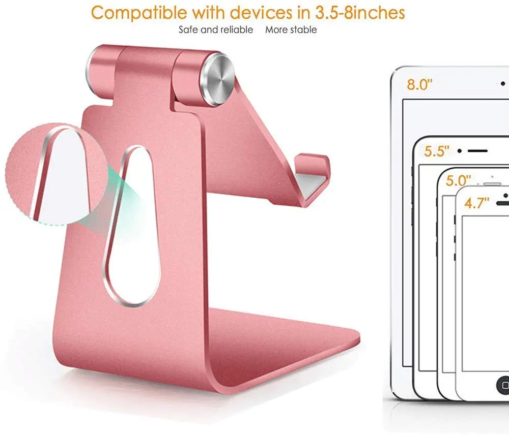 Emoly Portable Electronic Device Stand Silver | Adjustable, Heavy-Duty Aluminum, Universal Compatibility - view 6