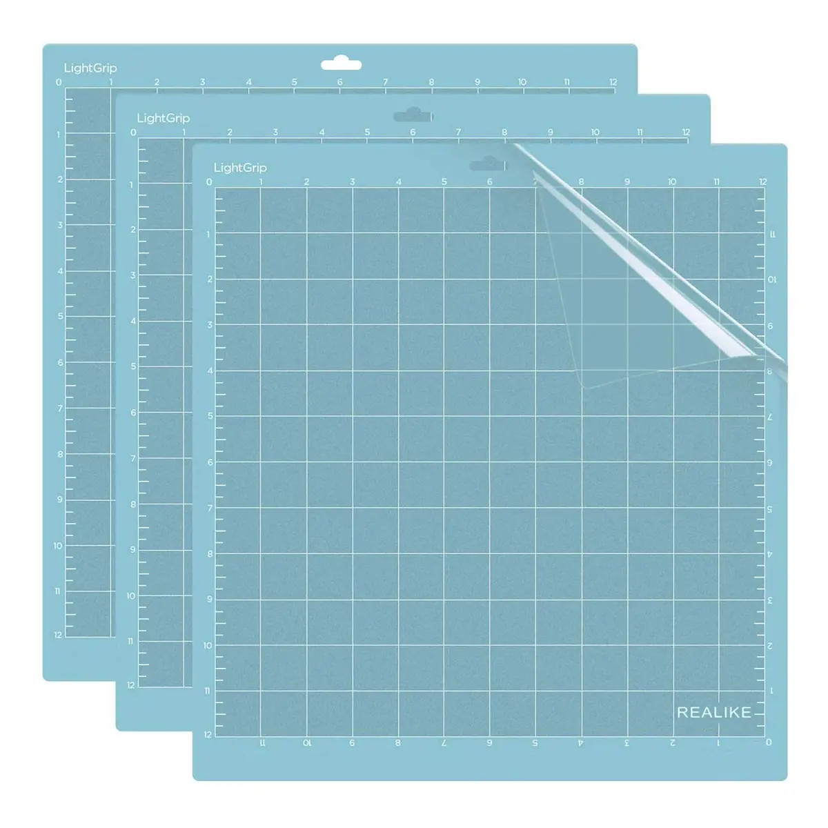 REALIKE 12x12 Lightgrip Cutting Mats for Silhouette Cameo 5/4/3/2/1 | Gridded Adhesive Non-Slip Cut Mat for Crafts, Quilting, Sewing - main product image