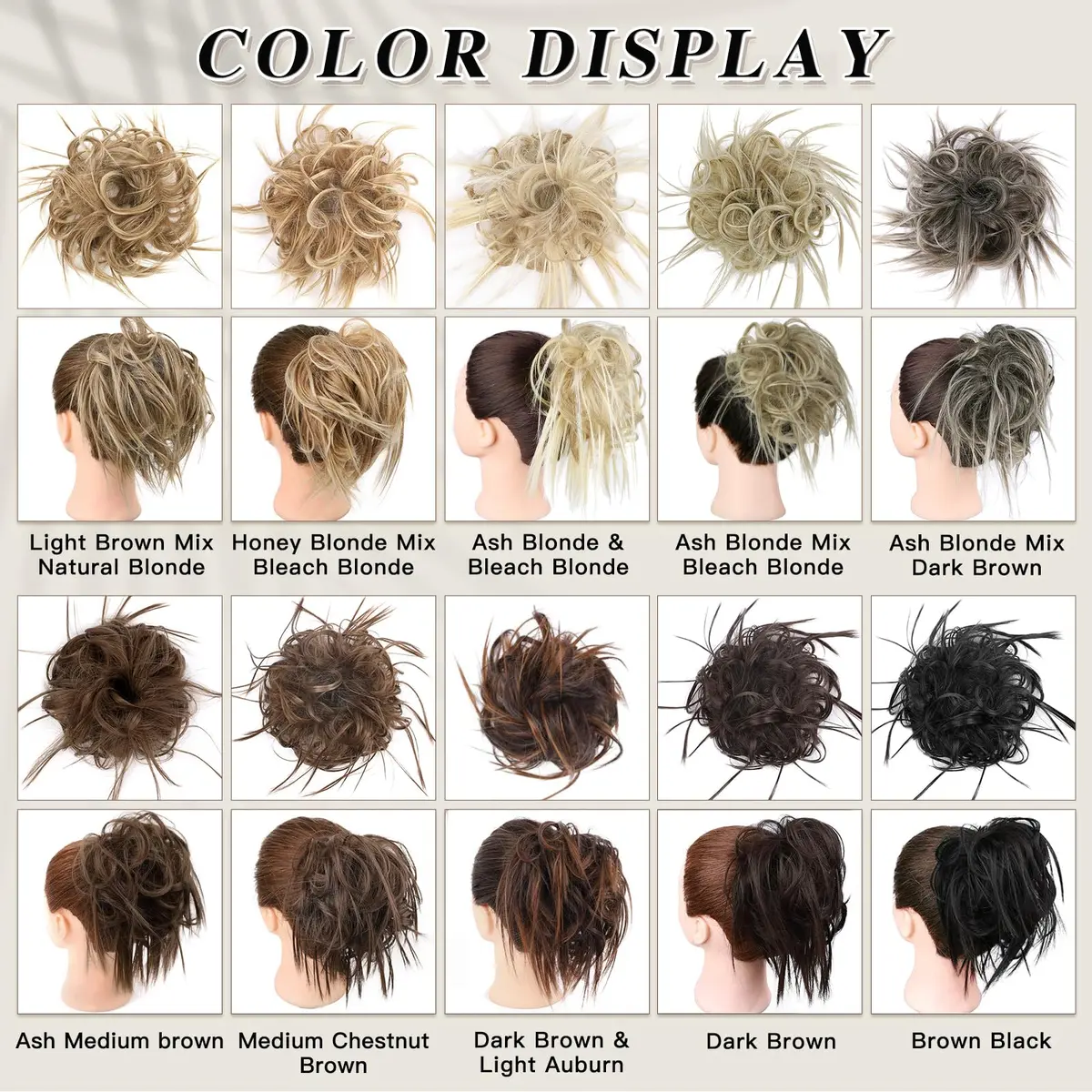 HMD Tousled Updo Messy Bun Hair Piece Ponytail Hairpieces for Women | Casual, Heat-Resistant Synthetic Hair 45g - view 5